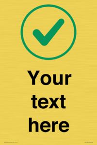 Custom plain background, green tick in circle sign